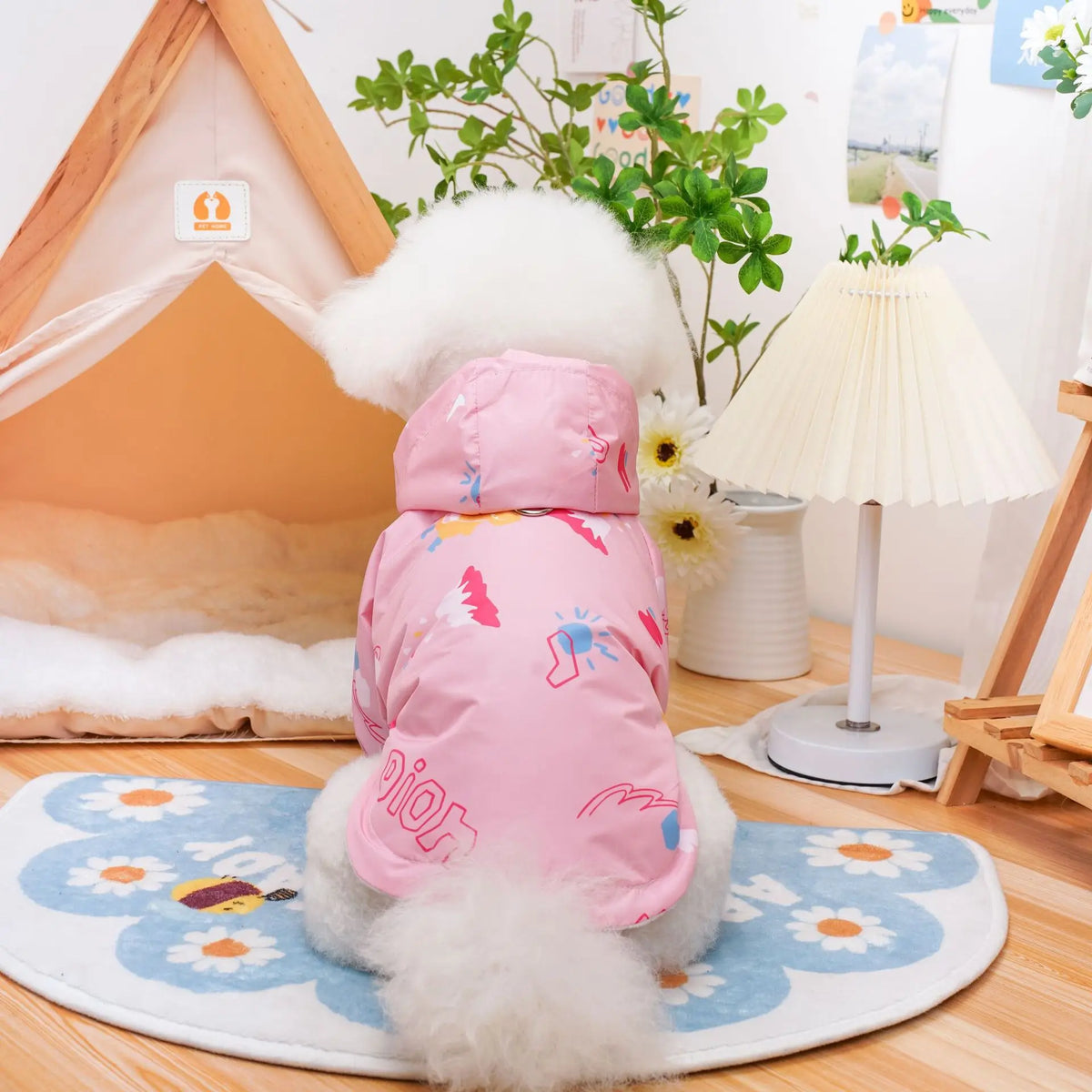 Windproof Hooded Dog Jacket – Warm Fleece Outdoor Coat