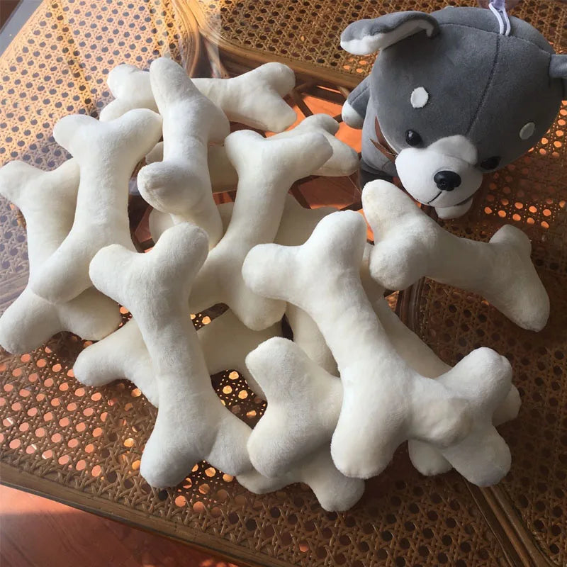Plush Squeaky Bone Toy – Soft Interactive Dog Toy