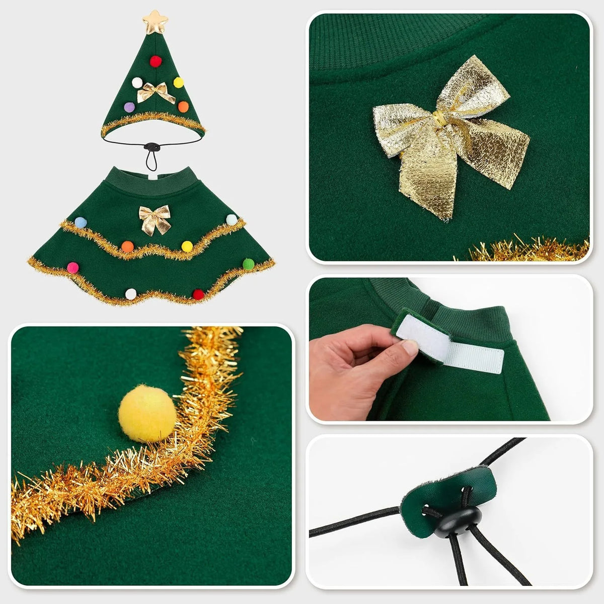Christmas Pet Costume Cape – Festive Holiday Outfit for Dogs & Cats