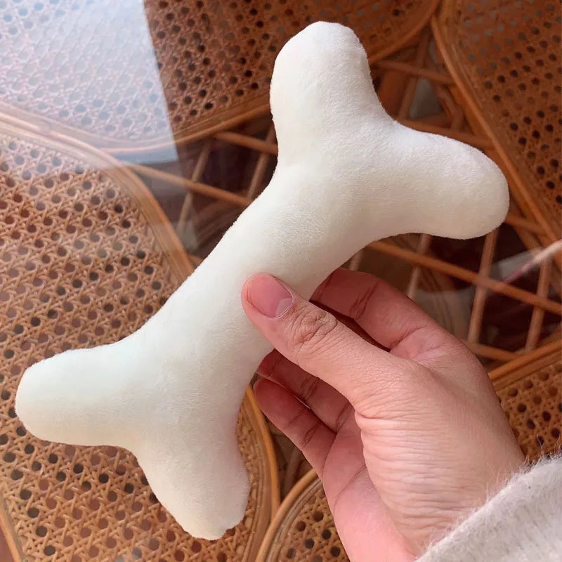 Plush Squeaky Bone Toy – Soft Interactive Dog Toy