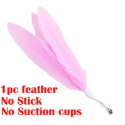 Interactive Cat Teaser Toy – Suction-Cup Feather Wand