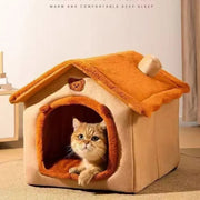 Cozy House-Style Pet Bed – Soft Indoor Bed for Cats & Small Dogs