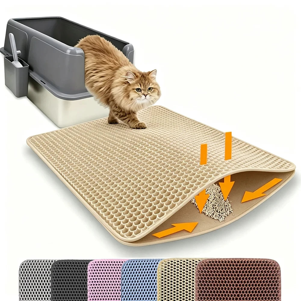 Double-Layer Cat Litter Mat – Easy-Clean Litter Catcher