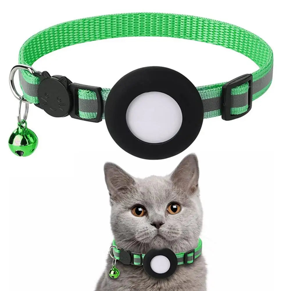AirTag-Compatible Cat Collar – Reflective Adjustable Collar with Bell